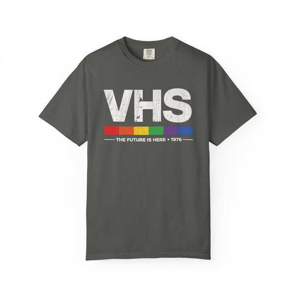 VHS retro graphic tee: 'The Future is Here • 1976' • Pawer to the People
