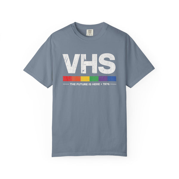 VHS retro graphic tee: 'The Future is Here • 1976' • Pawer to the People