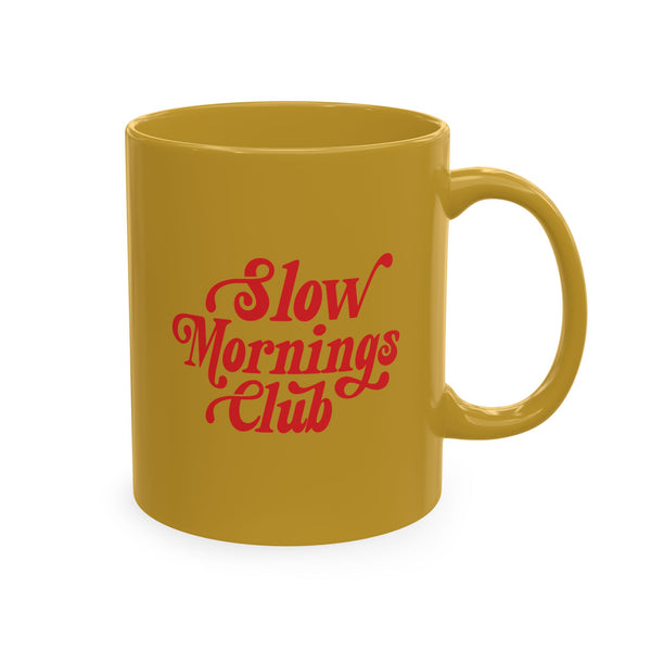 Slow Mornings Club retro mug • Pawer to the People