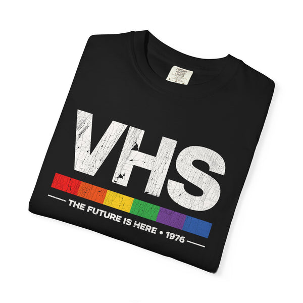 VHS retro graphic tee: 'The Future is Here • 1976' • Pawer to the People