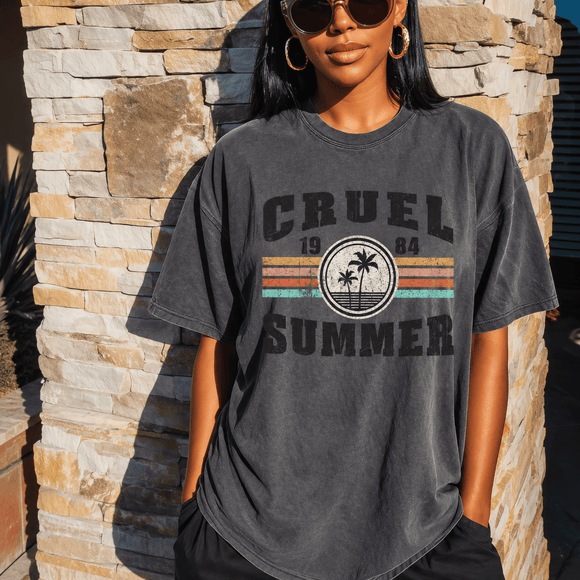 Cruel Summer 1984 vintage palm graphic tee • Pawer to the People