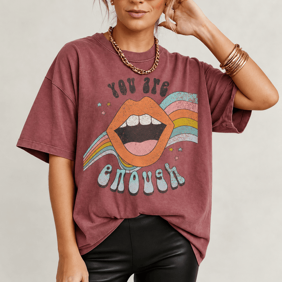 You Are Enough retro graphic tee • Pawer to the People