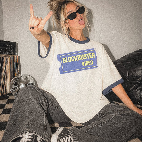 Blockbuster Video retro ringer tee • Pawer to the People