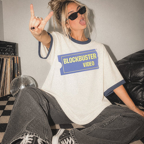 Blockbuster Video retro ringer tee • Pawer to the People