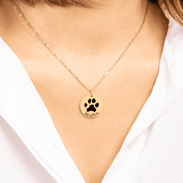 'Always with me' paw print necklace • Pawer to the People