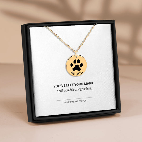 'Always with me' paw print necklace • Pawer to the People