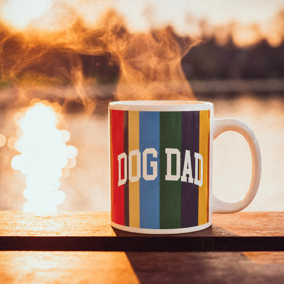 Dog dad retro stripes mug • Pawer to the People