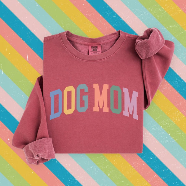 Dog mom color pop crewneck sweatshirt • Pawer to the People