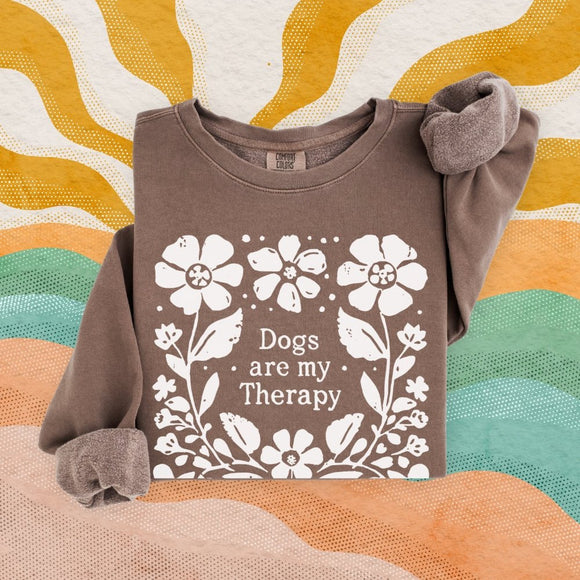 Dogs are my therapy crewneck sweatshirt • Pawer to the People